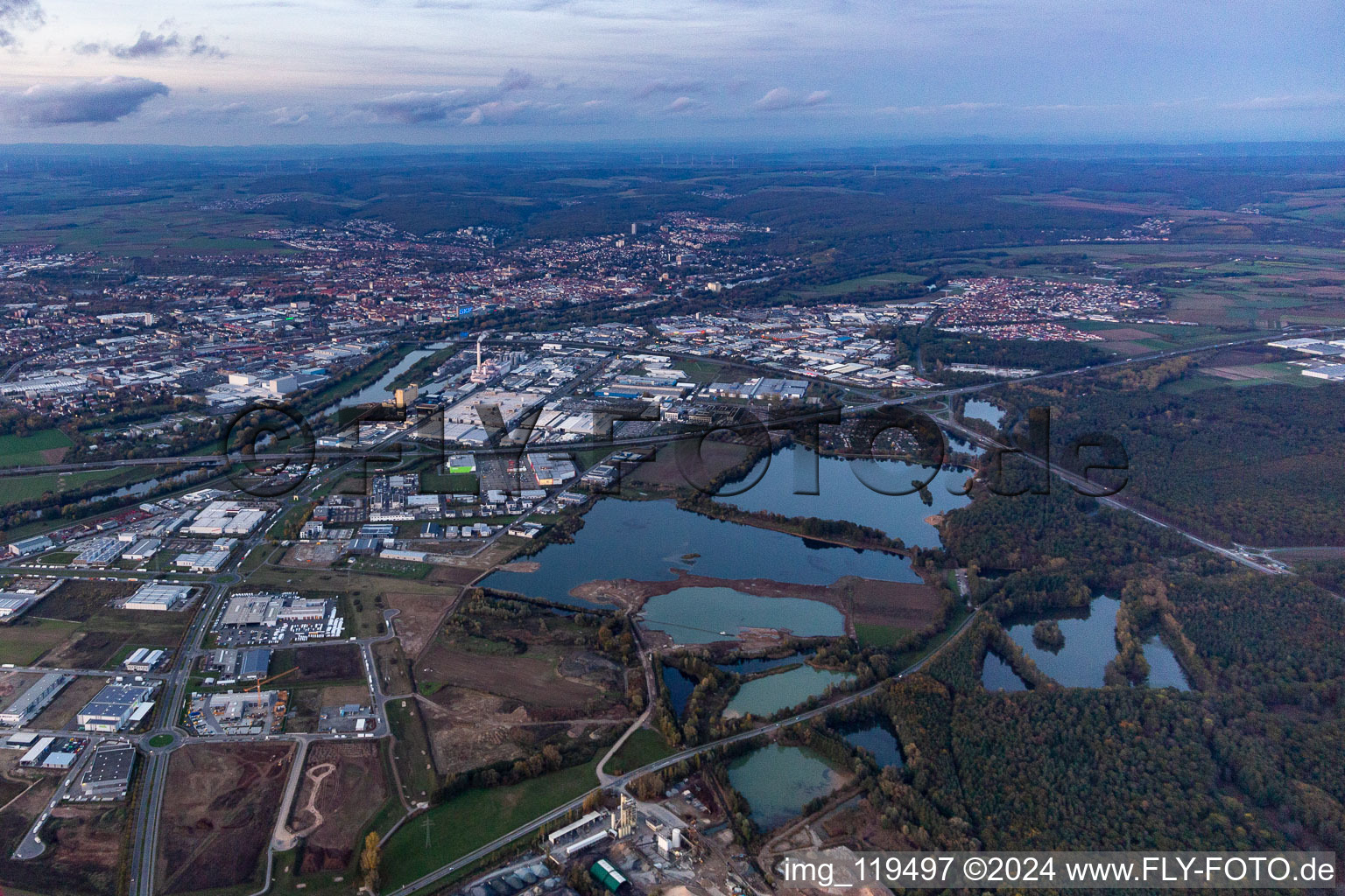 Quarry lake in Schweinfurt in the state Bavaria, Germany