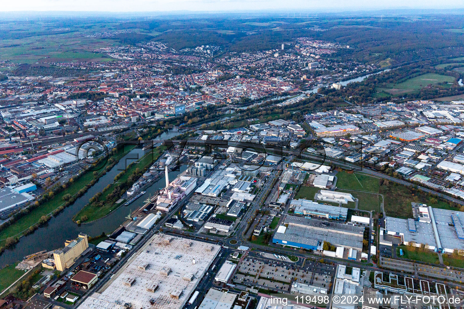 Harbor in Schweinfurt in the state Bavaria, Germany