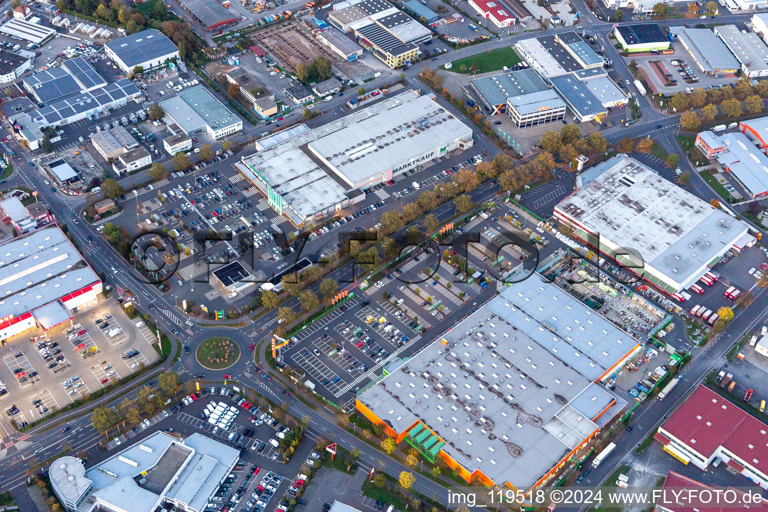 Aerial view of Market purchase in Schweinfurt in the state Bavaria, Germany