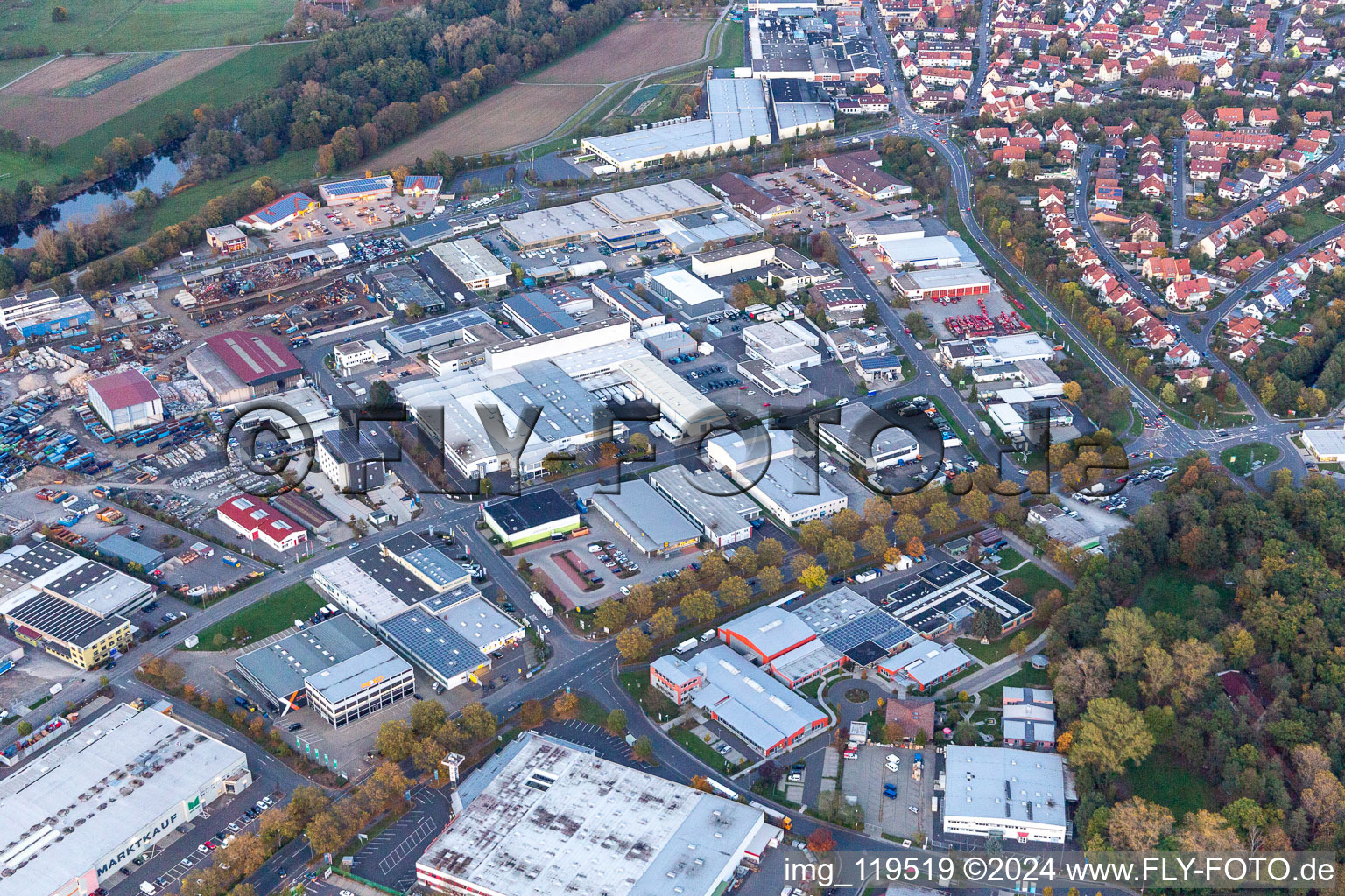 Industrial area Sennfeld West in Sennfeld in the state Bavaria, Germany