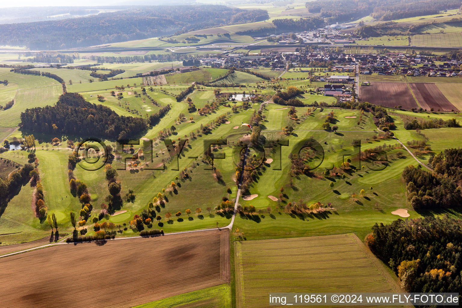 Grounds of the Golf course at of Golfclub Steigerwald in Geiselwind e. V. in Geiselwind in the state Bavaria, Germany