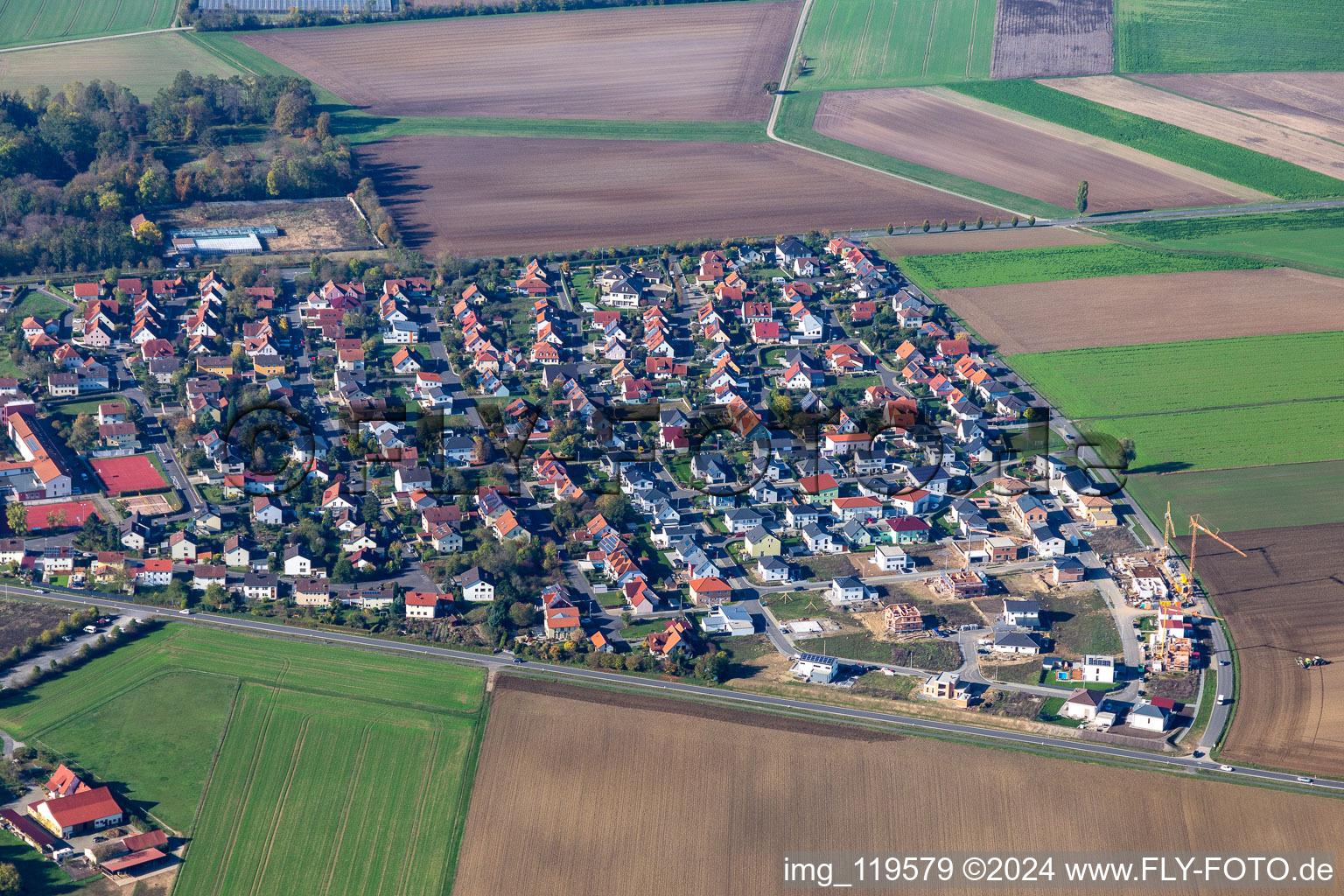 New development area in Wiesentheid in the state Bavaria, Germany