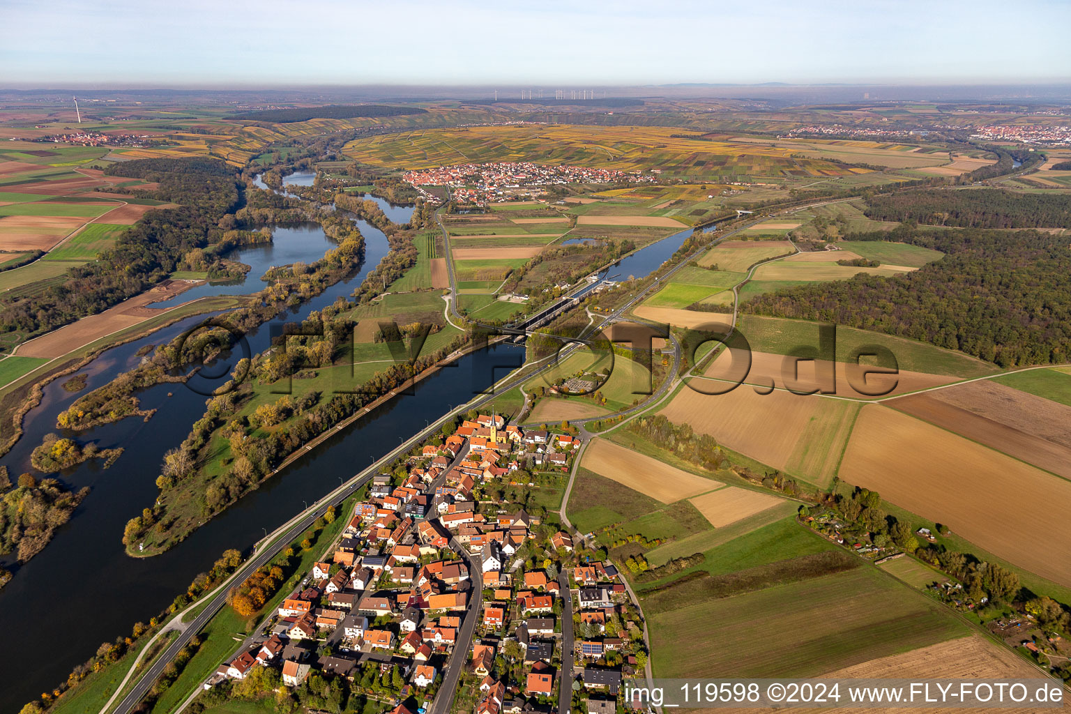 Lockage of the Main channel in Gerlachshausen in the state Bavaria, Germany