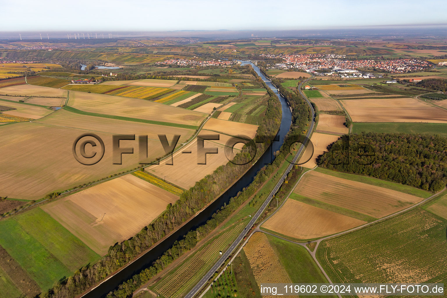 Main Canal in Volkach in the state Bavaria, Germany