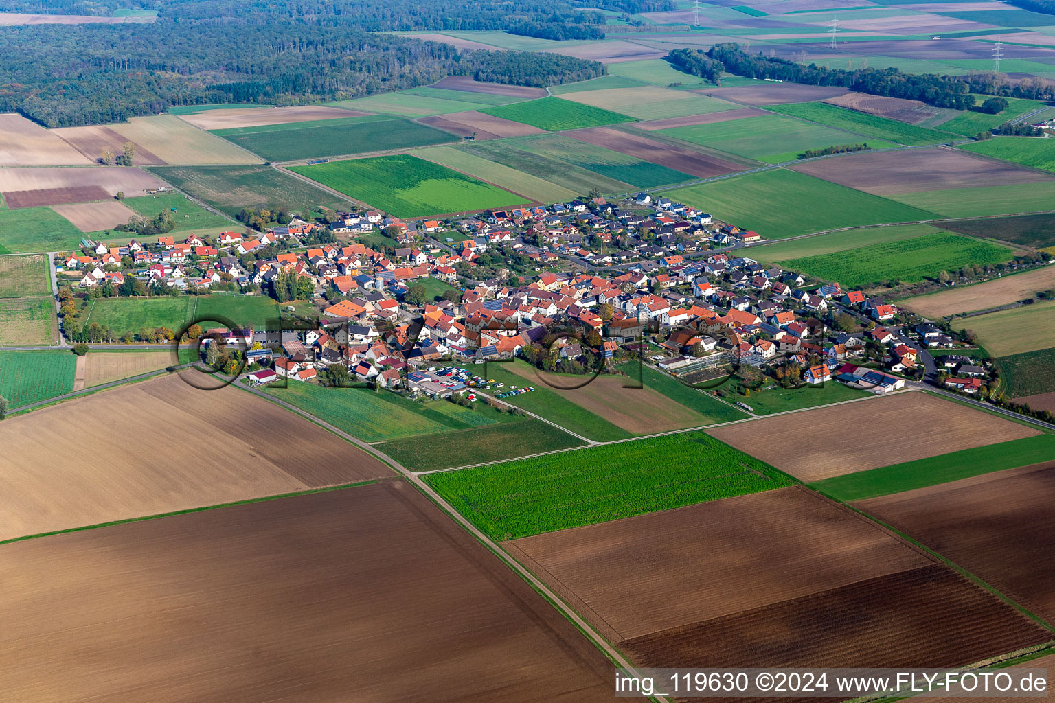 Aerial photograpy of Gernach in the state Bavaria, Germany