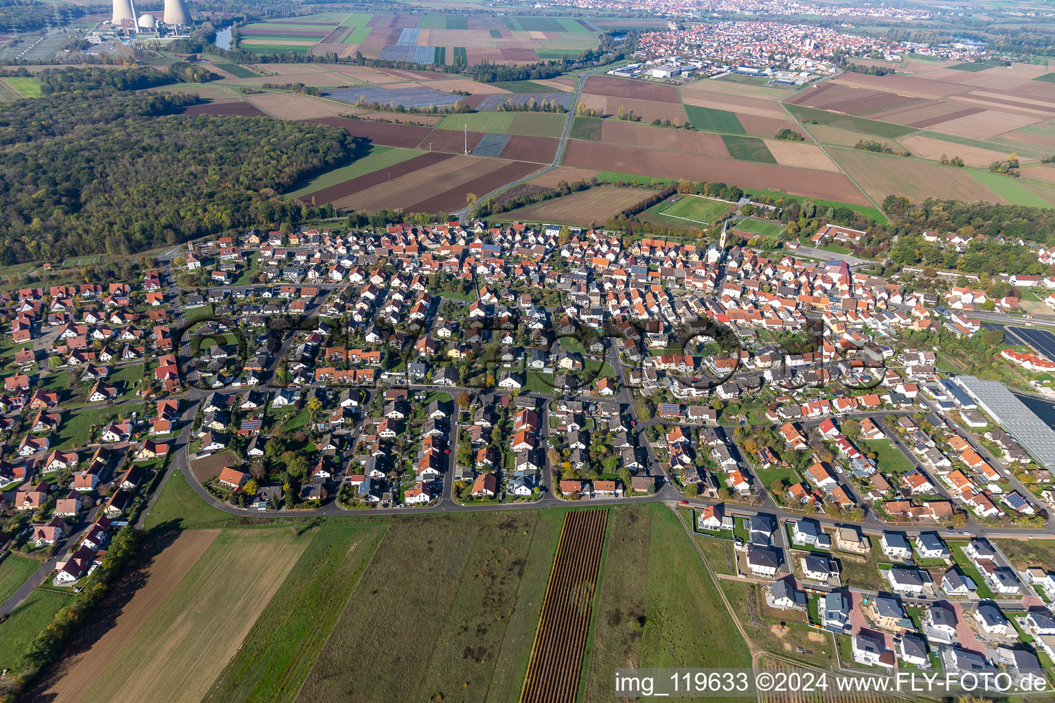 Röthlein in the state Bavaria, Germany out of the air