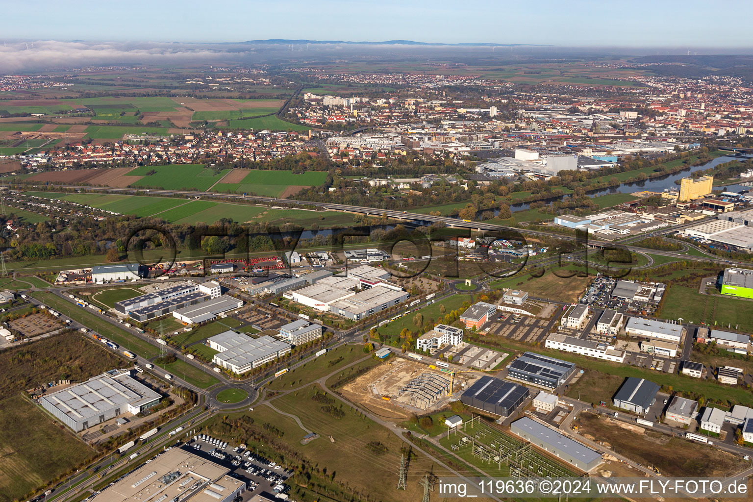 Maintal industrial estate in Schweinfurt in the state Bavaria, Germany