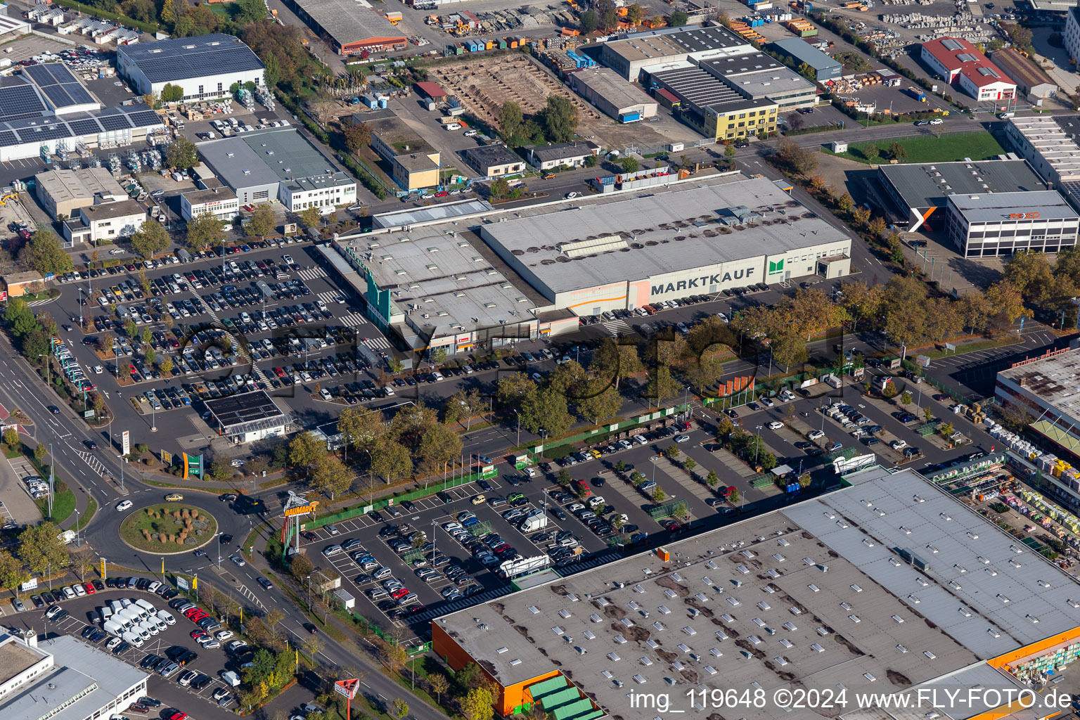 Aerial photograpy of Market purchase in Schweinfurt in the state Bavaria, Germany