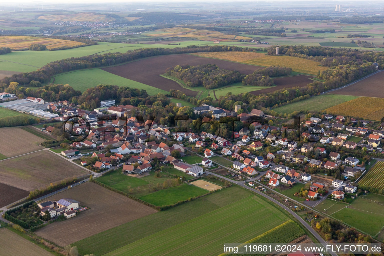 Gaibach in the state Bavaria, Germany viewn from the air