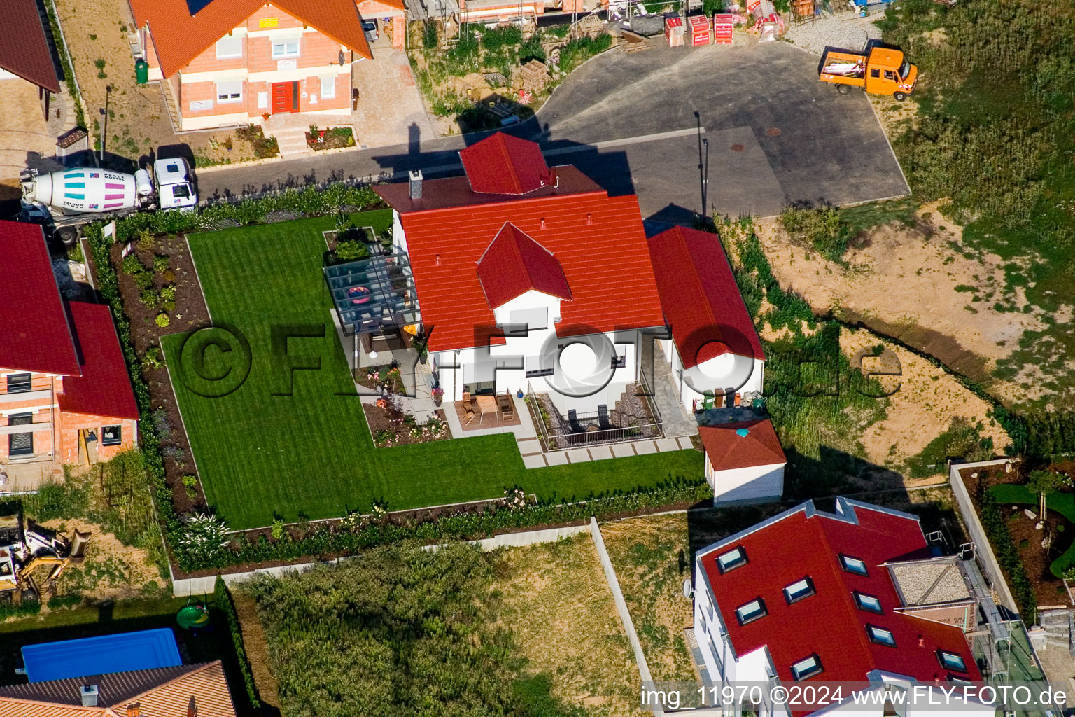 Kandel in the state Rhineland-Palatinate, Germany from above