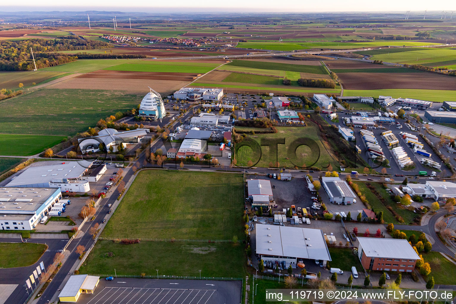 Industrial estate and company settlement Mainfrankenpark in Dettelbach in the state Bavaria, Germany