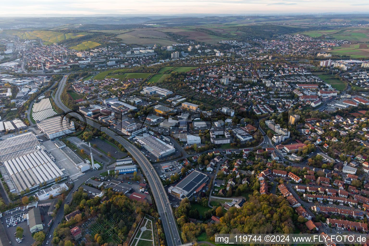 District Grombühl in Würzburg in the state Bavaria, Germany