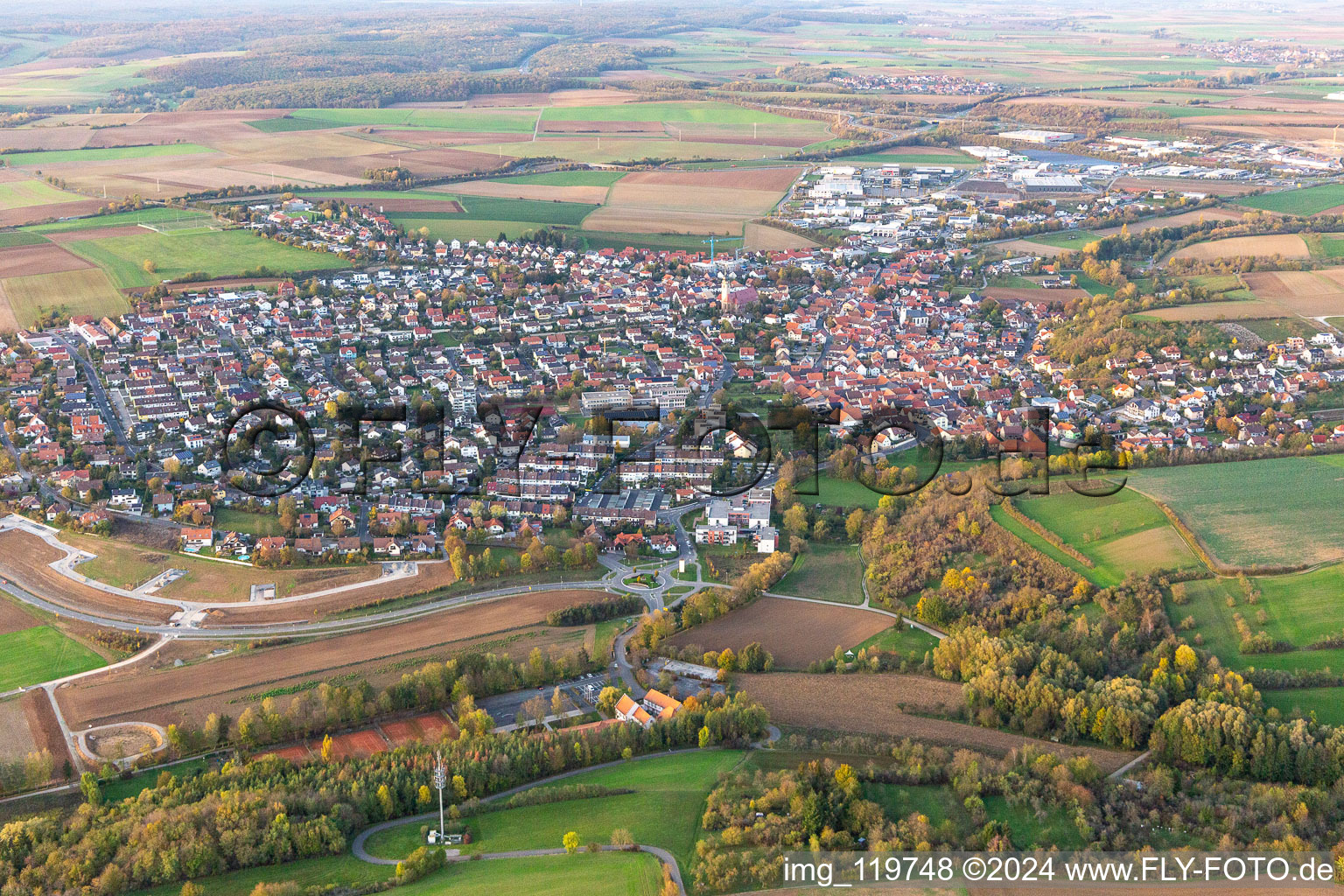 Aerial photograpy of Lengfeld in the state Bavaria, Germany