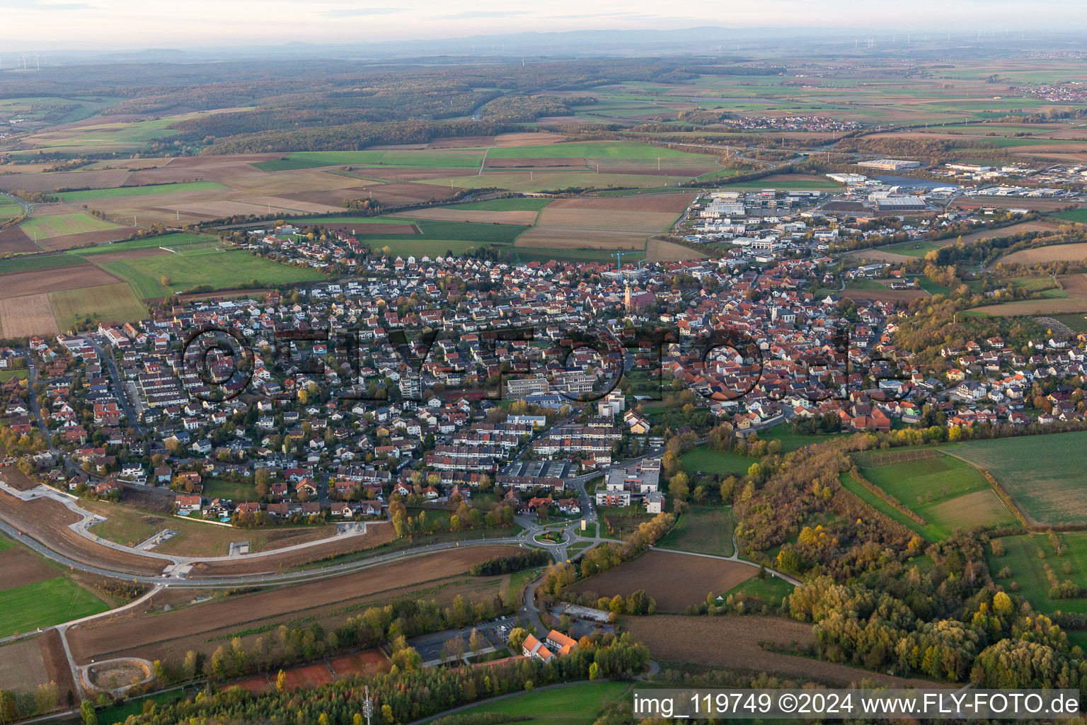 Oblique view of Lengfeld in the state Bavaria, Germany