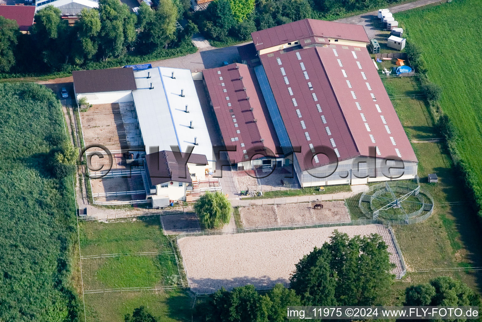 District Minderslachen in Kandel in the state Rhineland-Palatinate, Germany seen from a drone