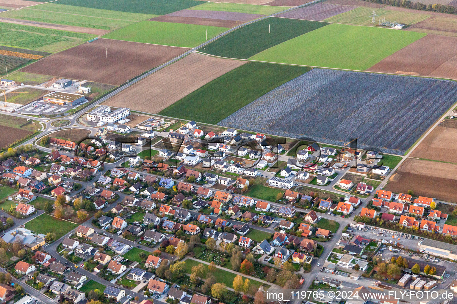 Bergtheim in the state Bavaria, Germany out of the air