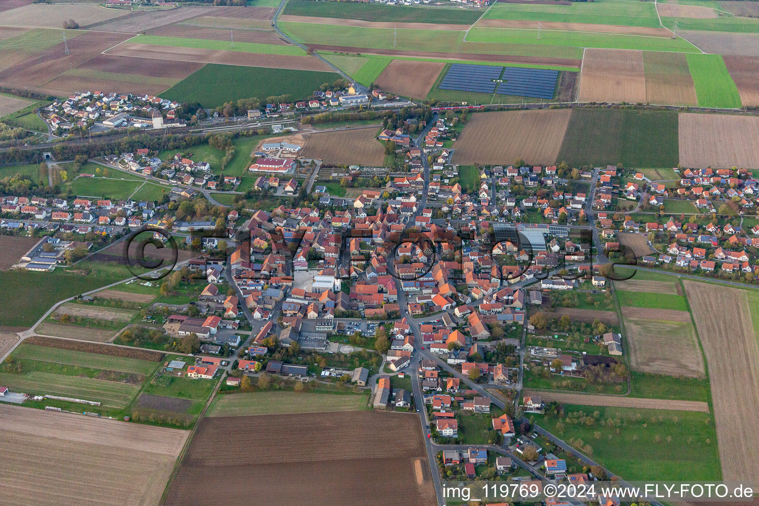 Aerial photograpy of Waigolshausen in the state Bavaria, Germany