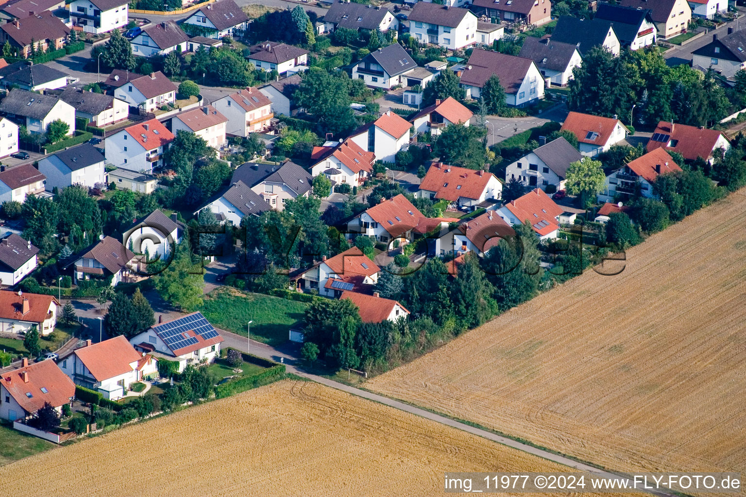 Drone recording of Steinweiler in the state Rhineland-Palatinate, Germany