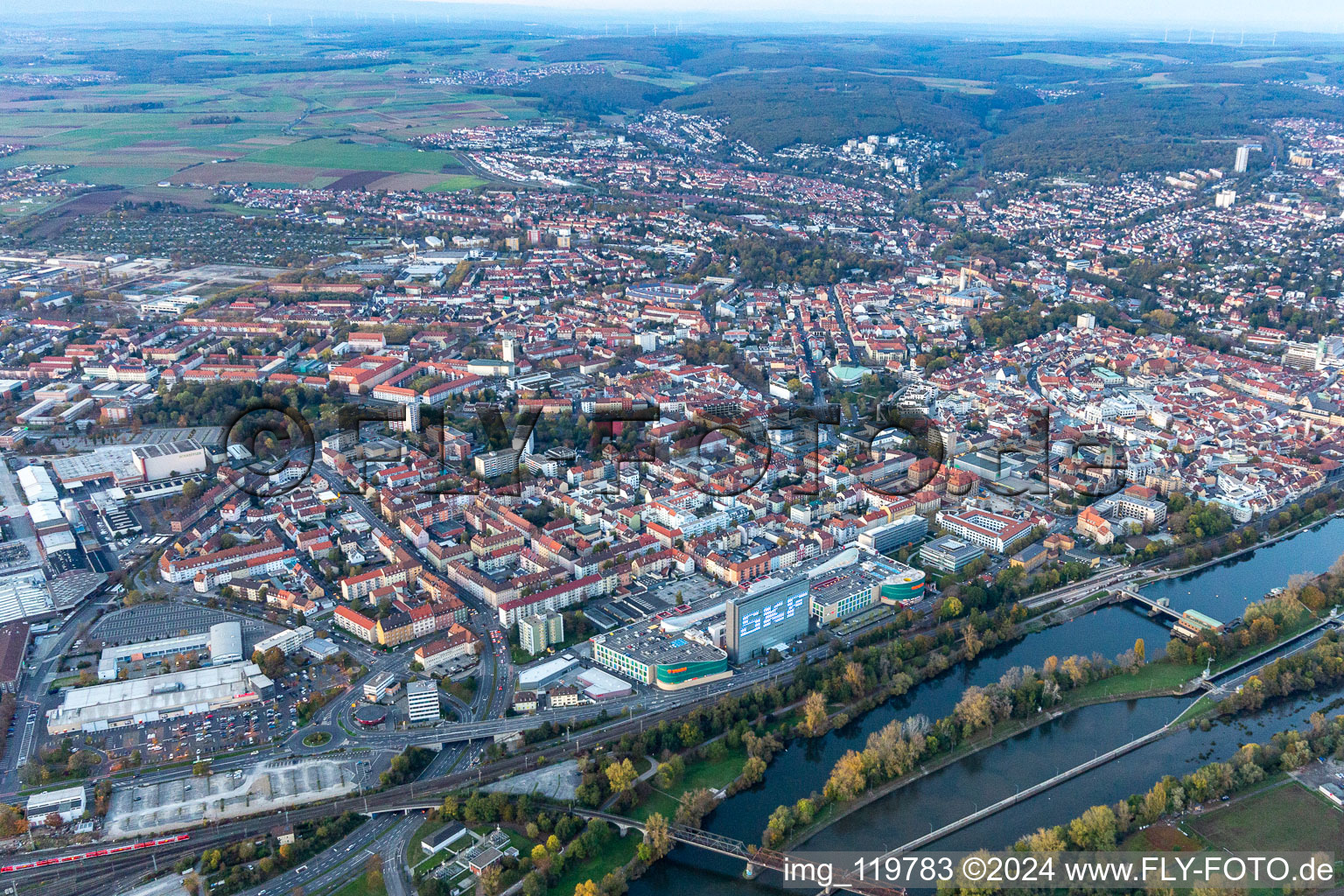 Drone image of Schweinfurt in the state Bavaria, Germany