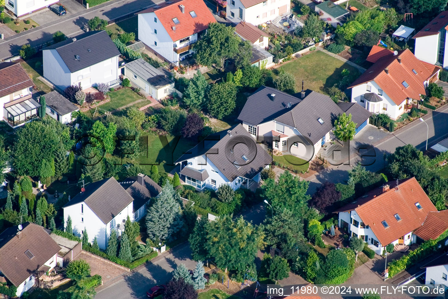 Steinweiler in the state Rhineland-Palatinate, Germany from the drone perspective