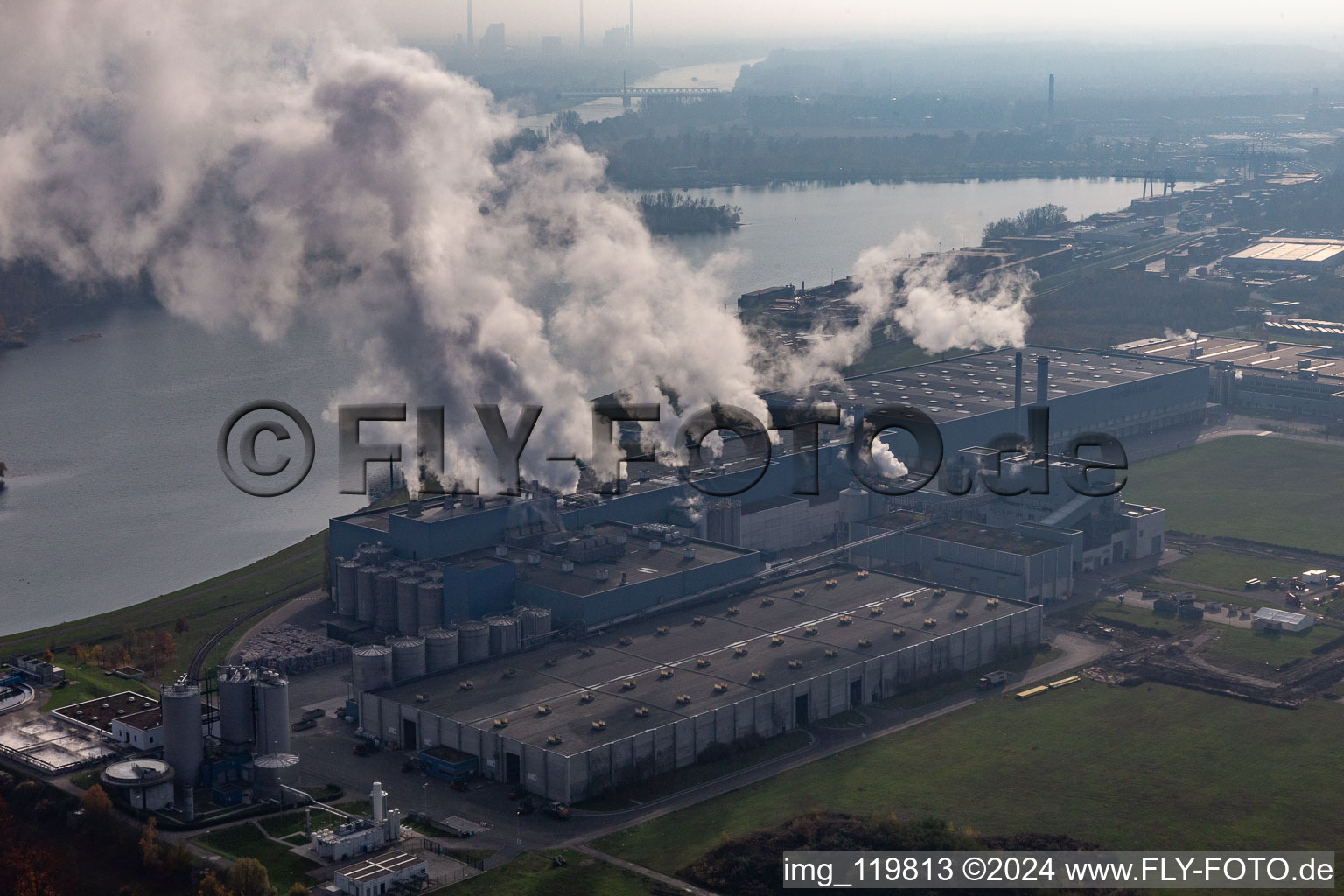 Palm Paper Mill in Wörth am Rhein in the state Rhineland-Palatinate, Germany