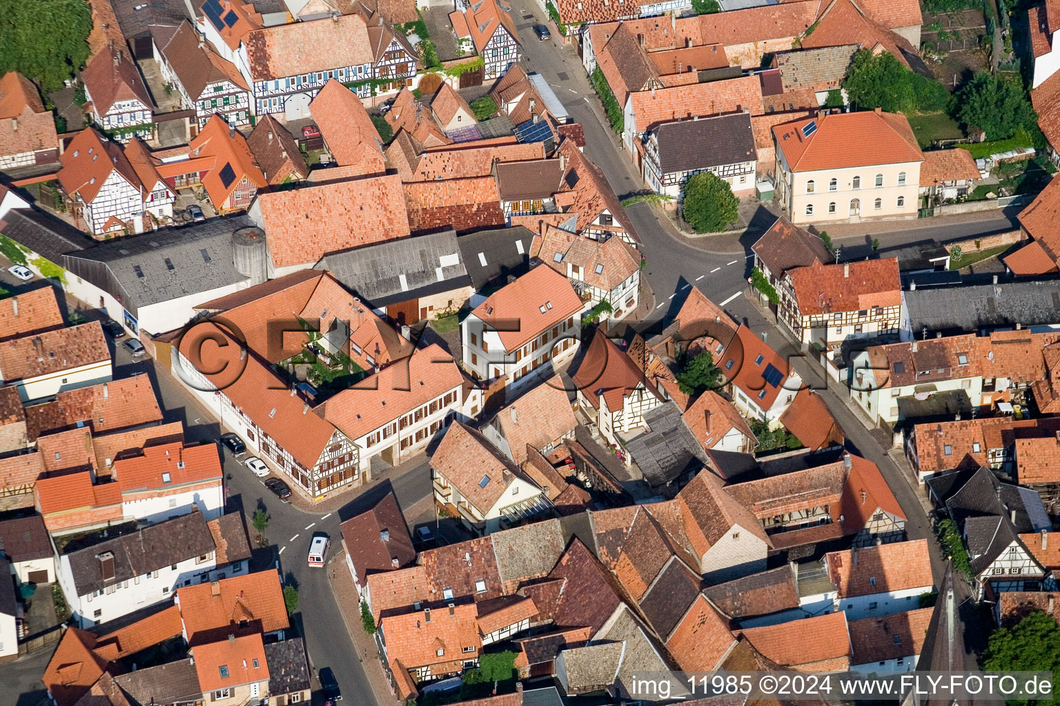 Oblique view of Steinweiler in the state Rhineland-Palatinate, Germany