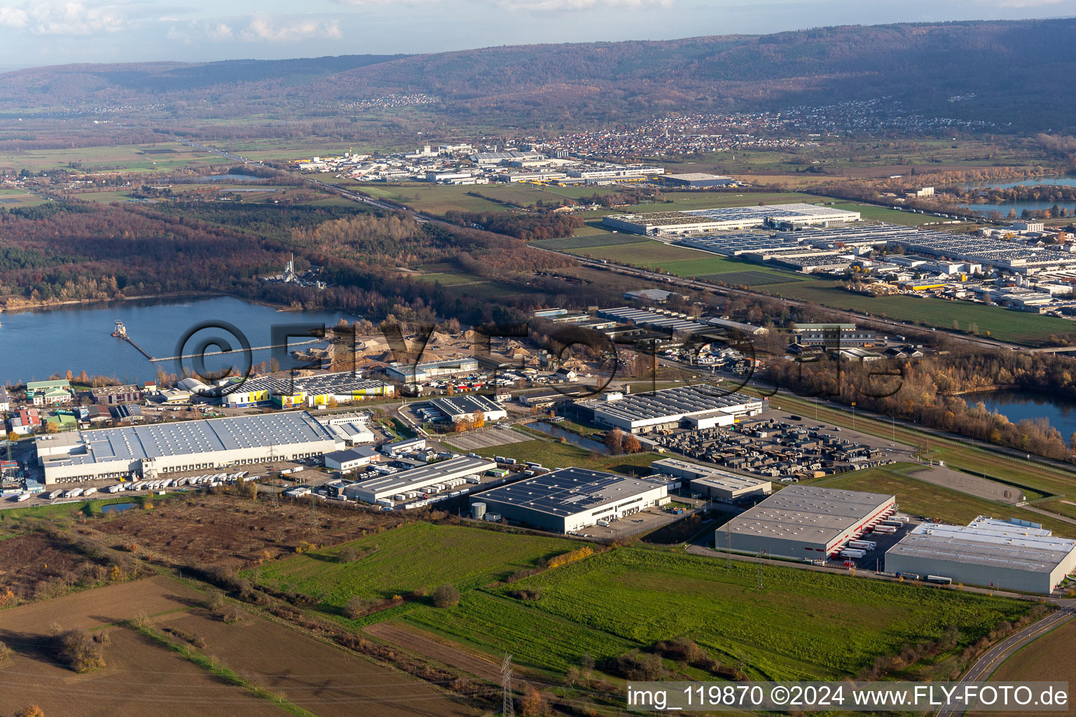 Industrial area on Muggensturmer Landstr in Muggensturm in the state Baden-Wuerttemberg, Germany