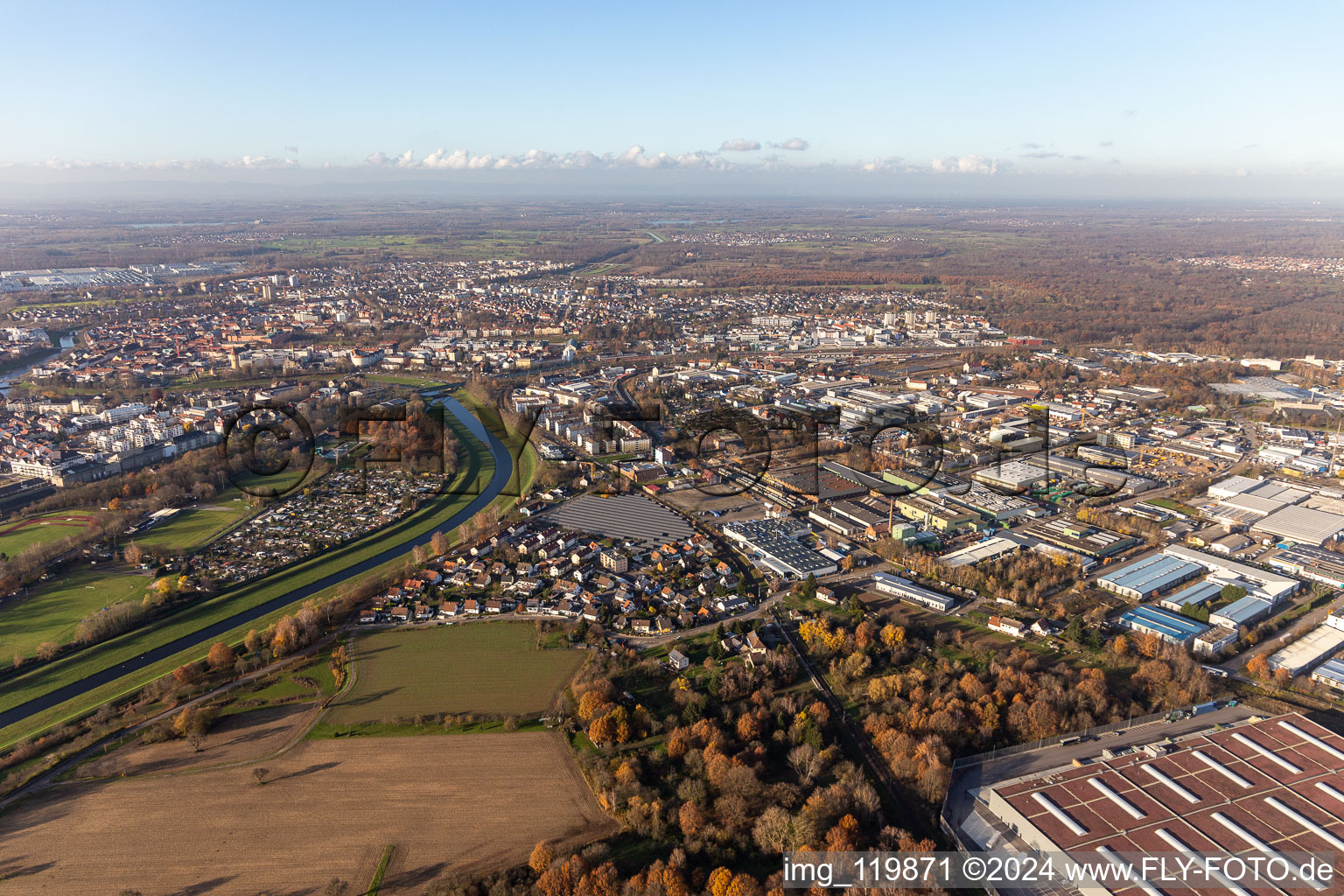 Murg from the east in Rastatt in the state Baden-Wuerttemberg, Germany