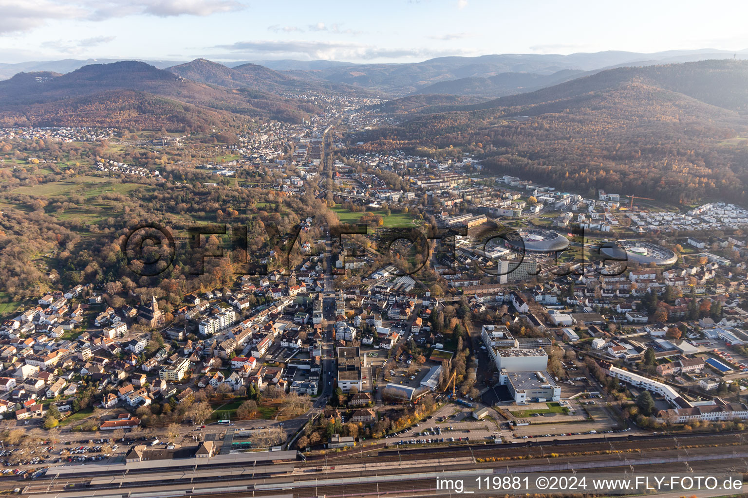 From the west in the district Oos in Baden-Baden in the state Baden-Wuerttemberg, Germany