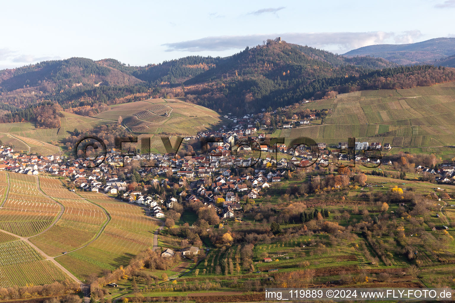 Village view in Varnhalt in the state Baden-Wurttemberg, Germany