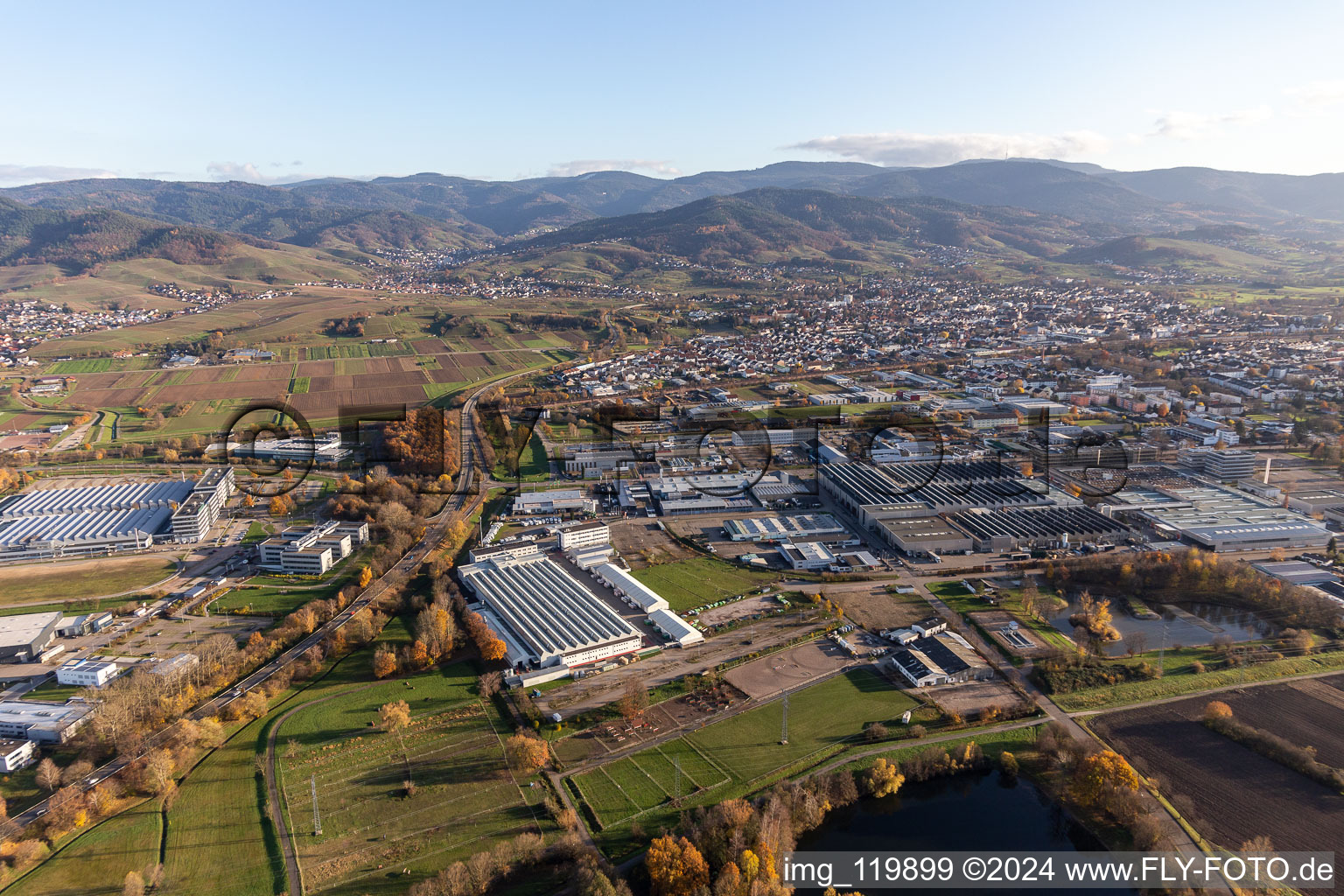 Building and production halls on the premises of LuK GmbH & Co. KG on Bussmatten in Buehl in the state Baden-Wurttemberg, Germany