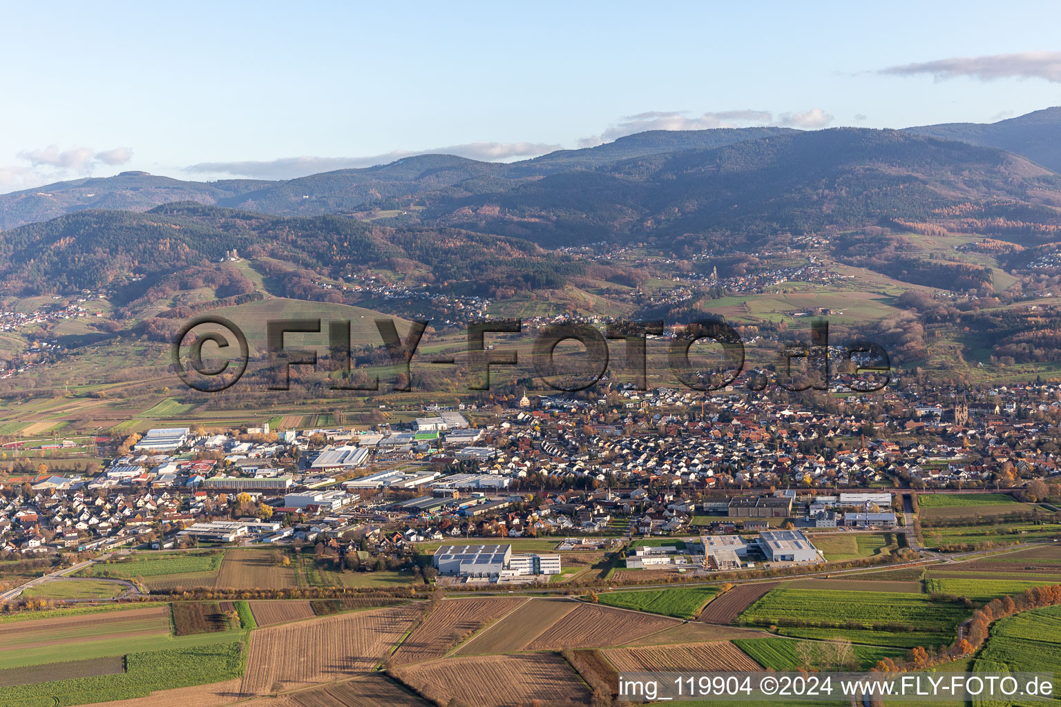 From the west in the district Weier in Ottersweier in the state Baden-Wuerttemberg, Germany