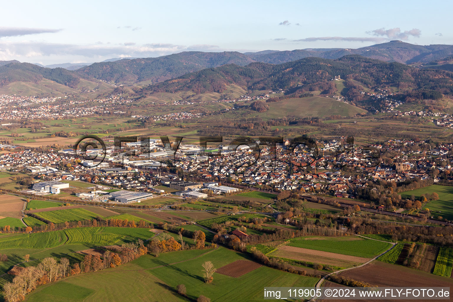 From the southwest in the district Weier in Ottersweier in the state Baden-Wuerttemberg, Germany