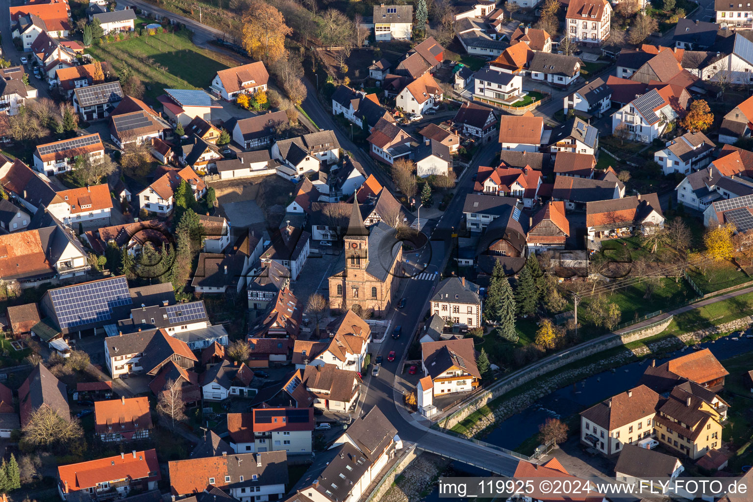 Church building of St. Wendelin in the village of in Stadelhofen in the state Baden-Wurttemberg, Germany