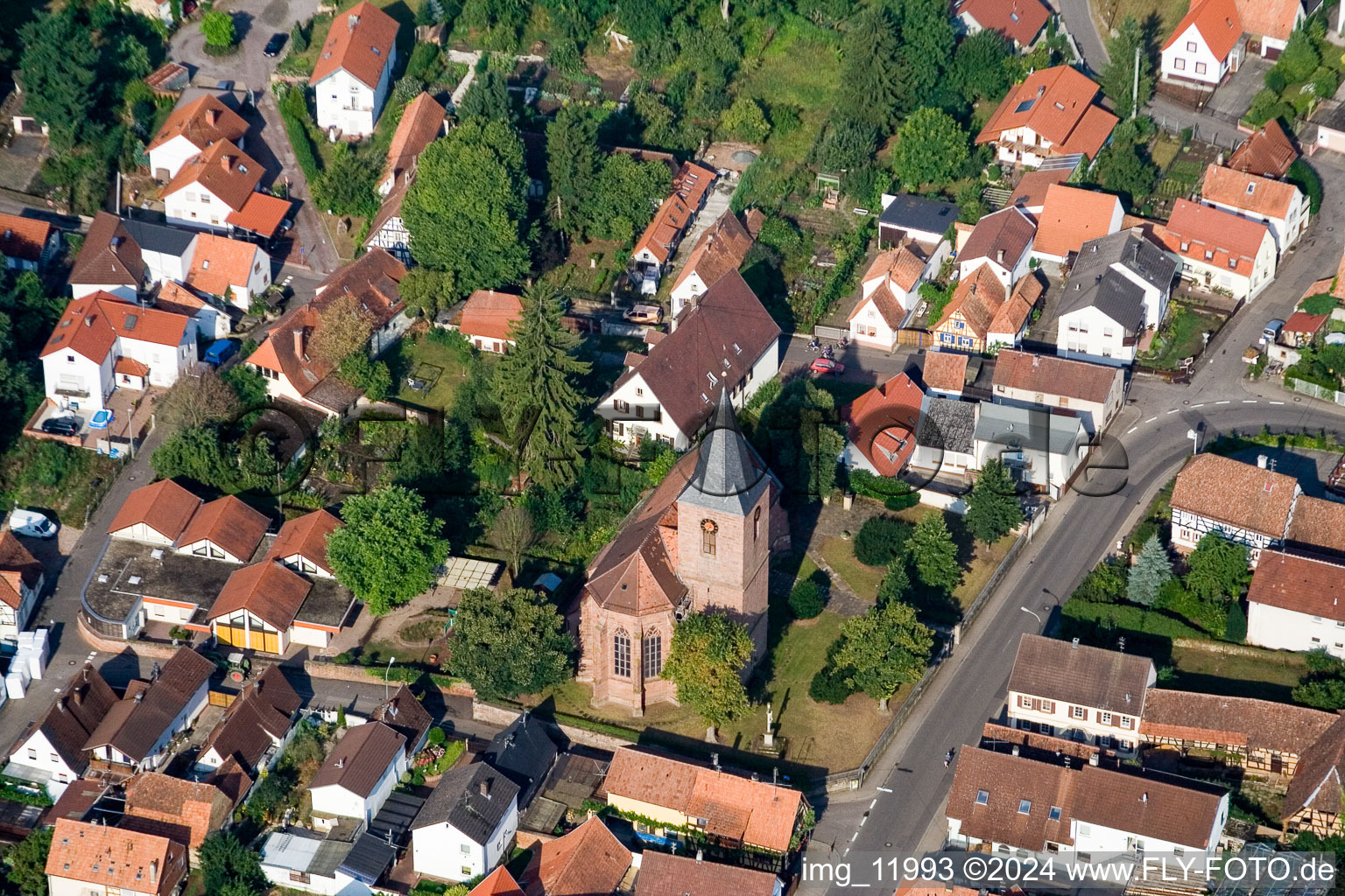 Bird's eye view of Rohrbach in the state Rhineland-Palatinate, Germany