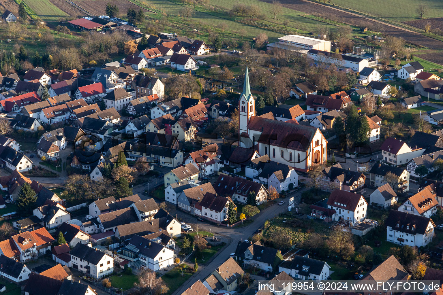 Church building of katholischen Kirche in Windschlaeg in the state Baden-Wurttemberg, Germany