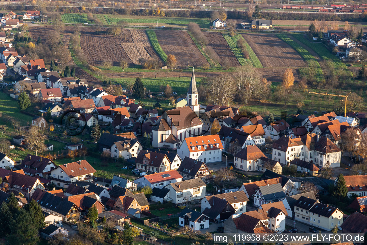 Aerial photograpy of District Bohlsbach in Offenburg in the state Baden-Wuerttemberg, Germany