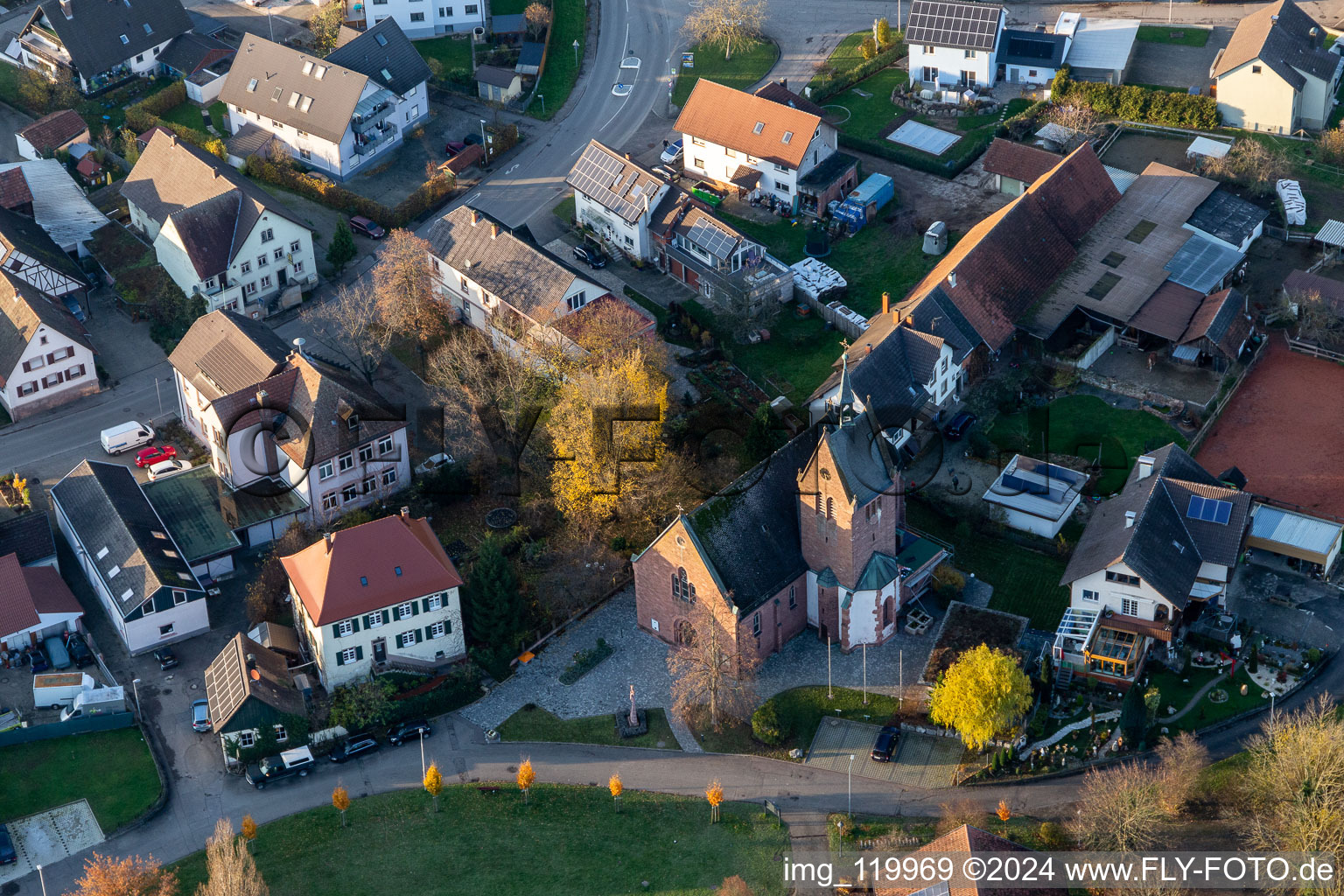 Church building in the village of in Weier in the state Baden-Wurttemberg, Germany