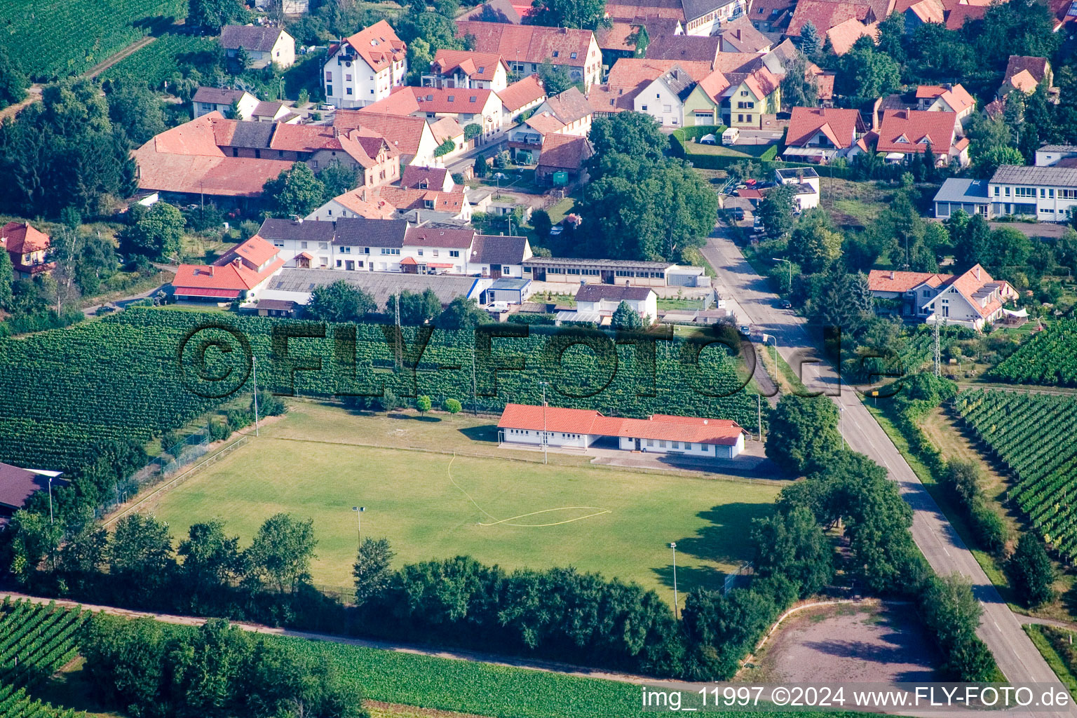 Impflingen in the state Rhineland-Palatinate, Germany viewn from the air