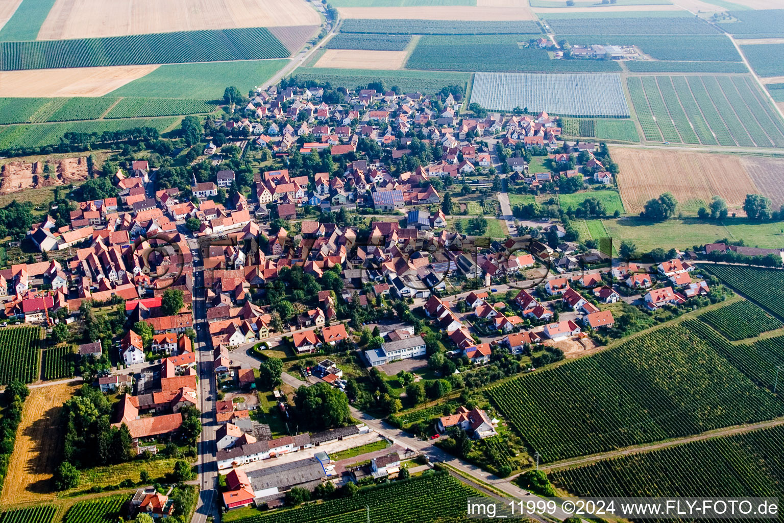 Drone image of Impflingen in the state Rhineland-Palatinate, Germany