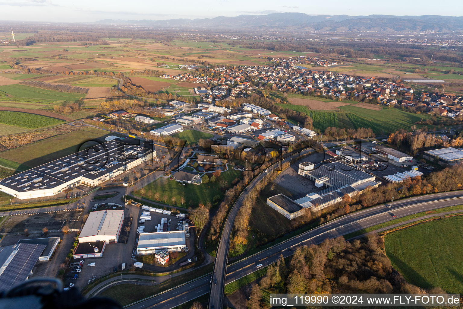 Industrial area Sand, Orsay in the district Sand in Willstätt in the state Baden-Wuerttemberg, Germany