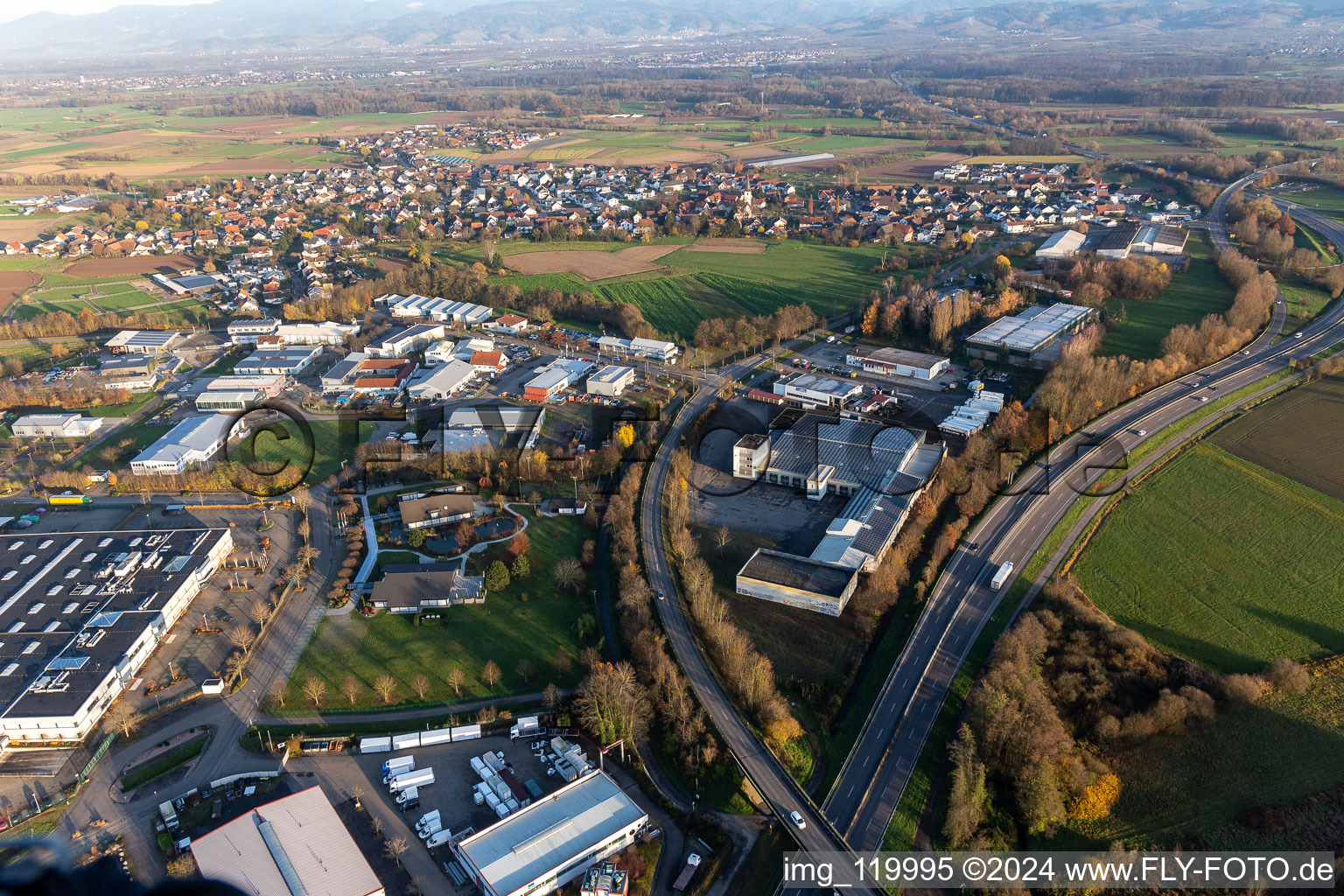 Industrial area Sand, Seer GmbH in the district Sand in Willstätt in the state Baden-Wuerttemberg, Germany