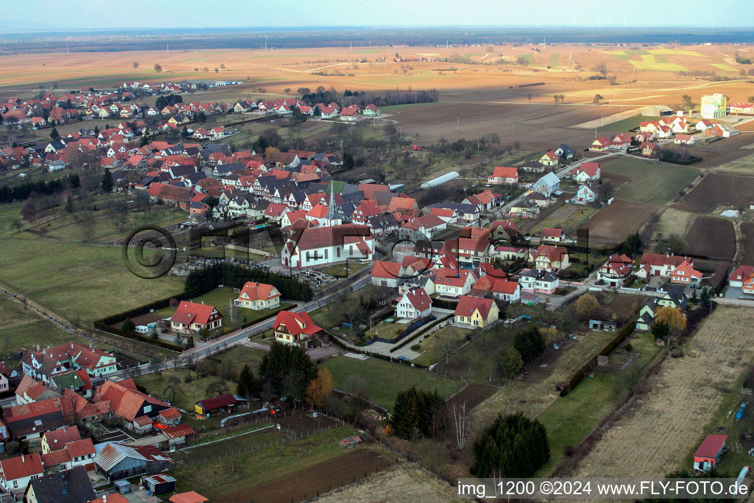 Seebach in the state Bas-Rhin, France from above