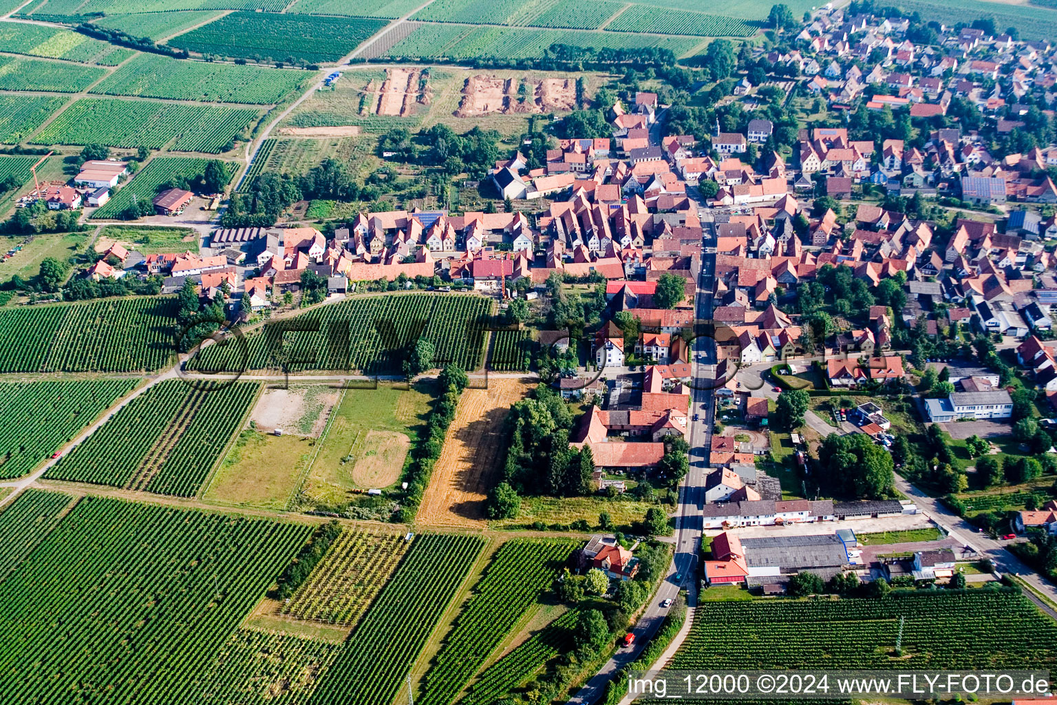 Impflingen in the state Rhineland-Palatinate, Germany from the drone perspective