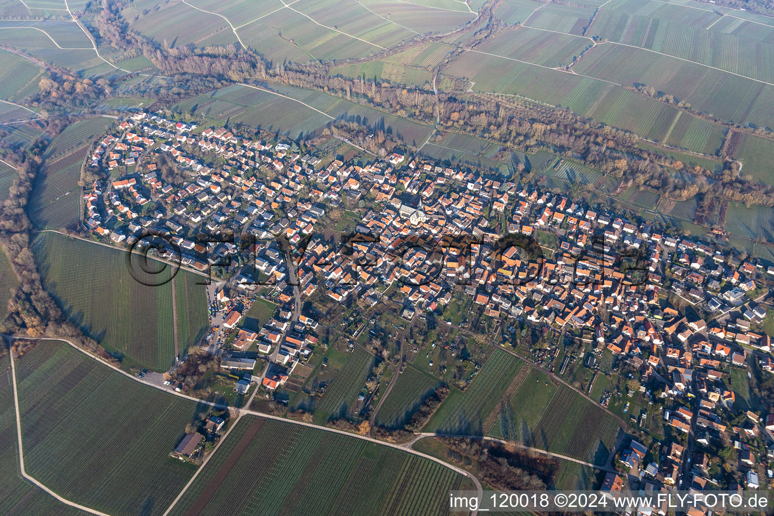 Bird's eye view of District Arzheim in Landau in der Pfalz in the state Rhineland-Palatinate, Germany