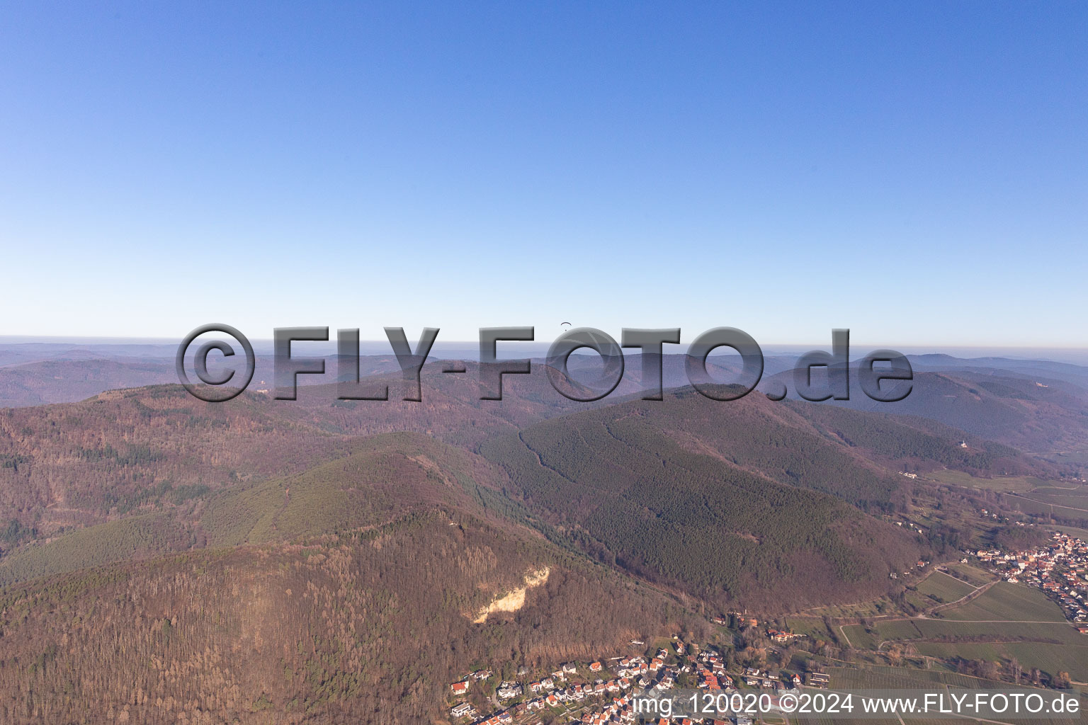 Frankweiler in the state Rhineland-Palatinate, Germany seen from a drone