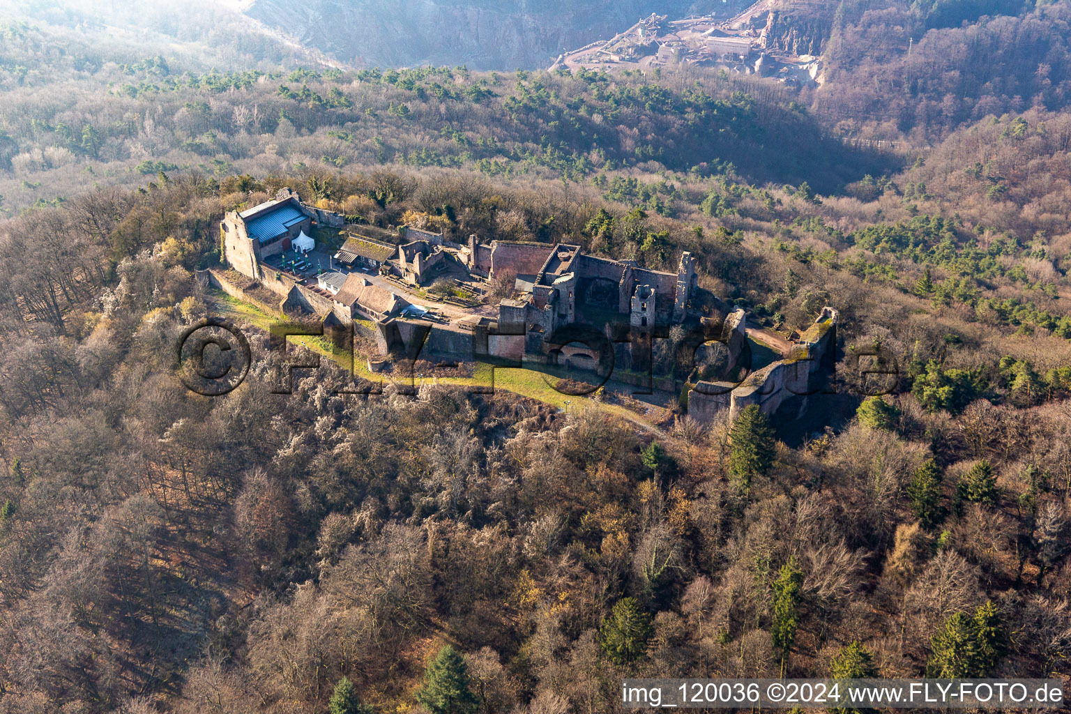 Madenburg in Eschbach in the state Rhineland-Palatinate, Germany out of the air