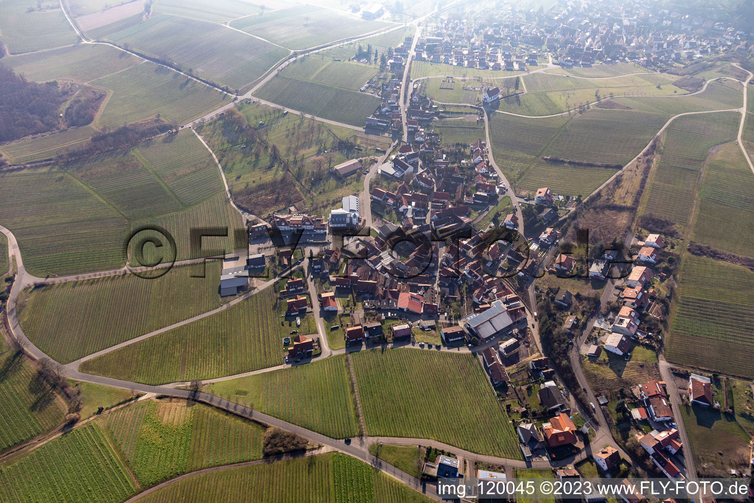 District Gleiszellen in Gleiszellen-Gleishorbach in the state Rhineland-Palatinate, Germany out of the air