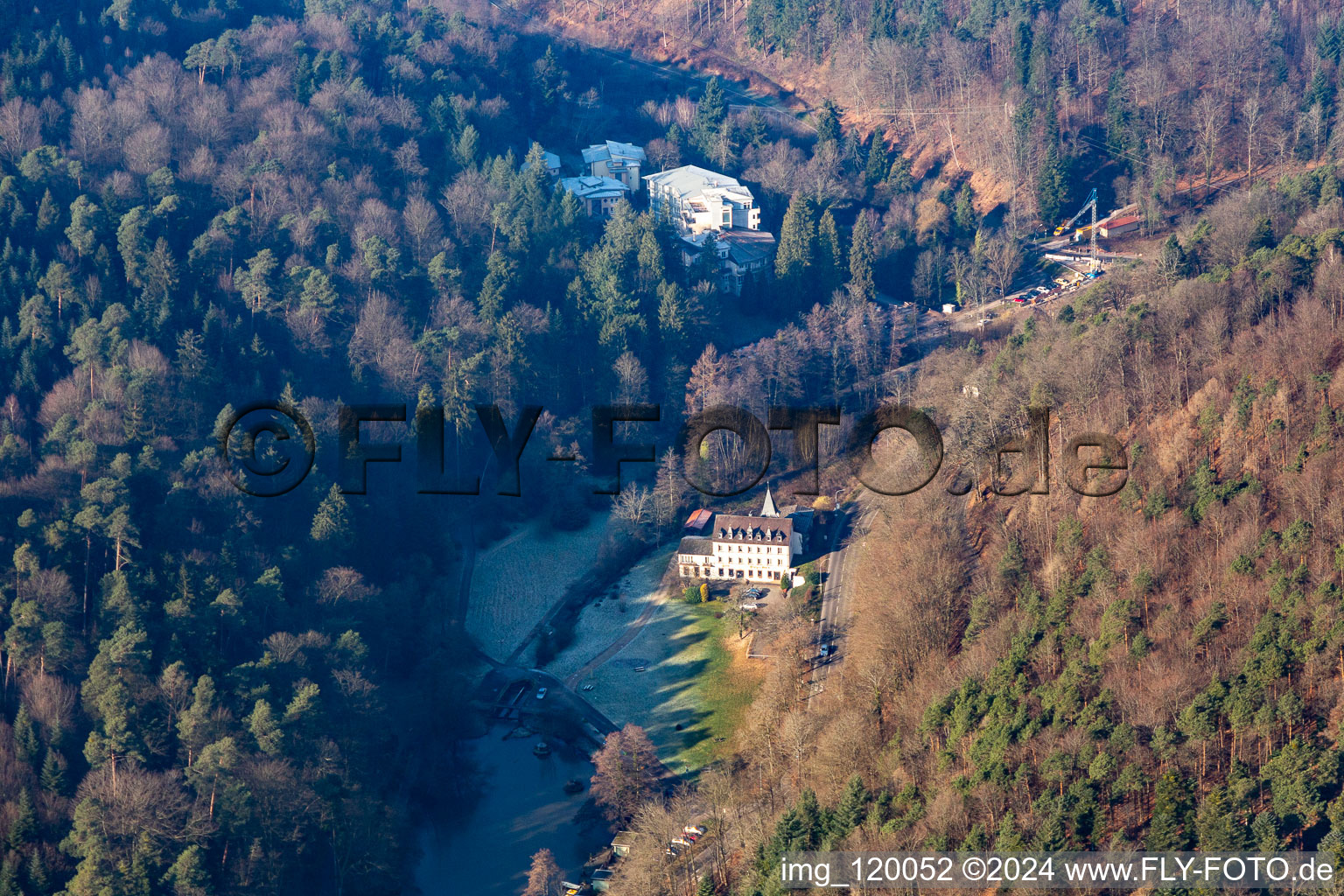 Aerial view of Hotel Palatinate Forest, Celenus Park Clinic in Bad Bergzabern in the state Rhineland-Palatinate, Germany