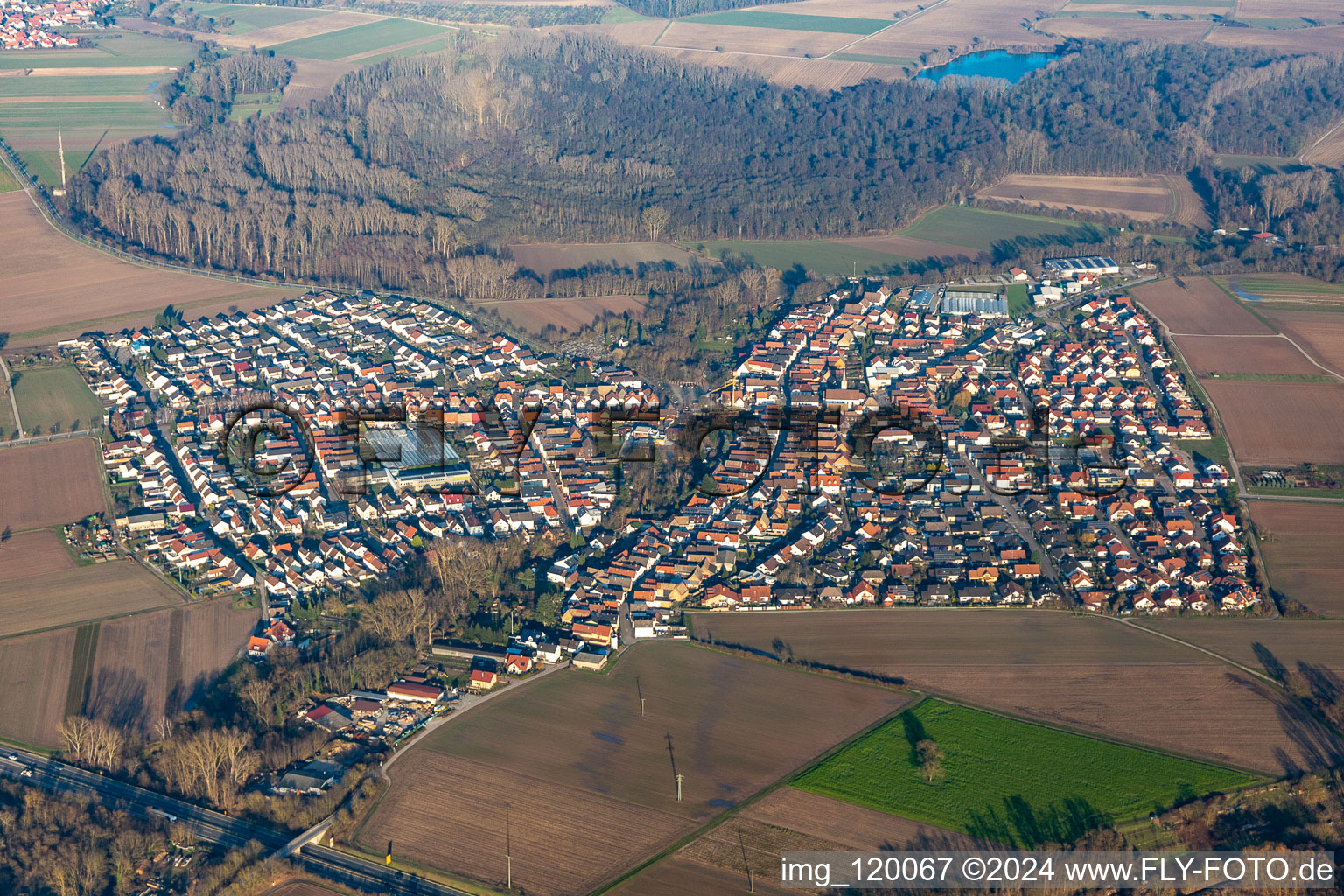 Drone recording of Kuhardt in the state Rhineland-Palatinate, Germany